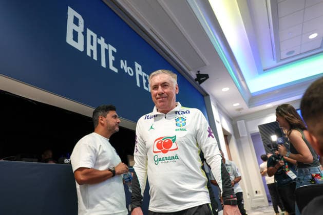 Carlo Ancelotti, coach of the Brazilian national team, Nationalteam meets with journalists at The Ridge Carlo Ancelotti, coach of the Brazilian national team, meets with journalists at The Ridge hotel in the city of Basking Ridge this Friday, June 5, 2026. BASKING RIDGE NJ UNITED STATES Copyright: xWilliamxVolcovx