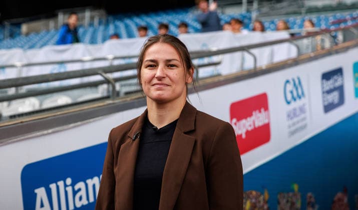 Matchroom Boxing press conference, PK, Pressekonferenz Croke Park, Dublin 5 6 2026 Katie Taylor pitch side in Croke Park Katie Taylor pitch side in Croke Park 5 6 2026  Copyright: x INPHO GaryxCarrx NE1L7766