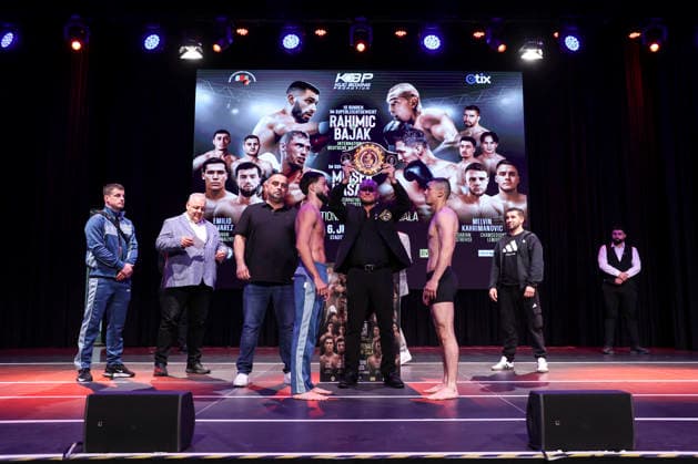 Boxing KUC Box Promotion, Waage, Falkensee, 05 06 2026 Internal German Championship Hamsat Shadalov GER Kanan Huseynaliyev GER