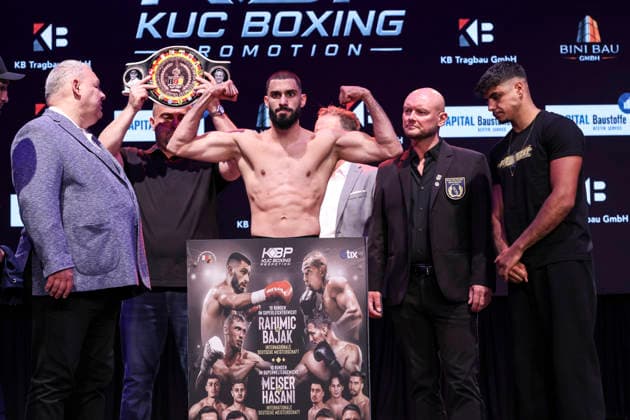 Boxing KUC Box Promotion, Waage, Falkensee, 05 06 2026 Internal German Championship Alen Rahimic GER Eduardo Bajak GER