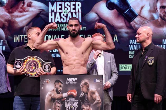 Boxing KUC Box Promotion, Waage, Falkensee, 05 06 2026 Internal German Championship Alen Rahimic GER Eduardo Bajak GER