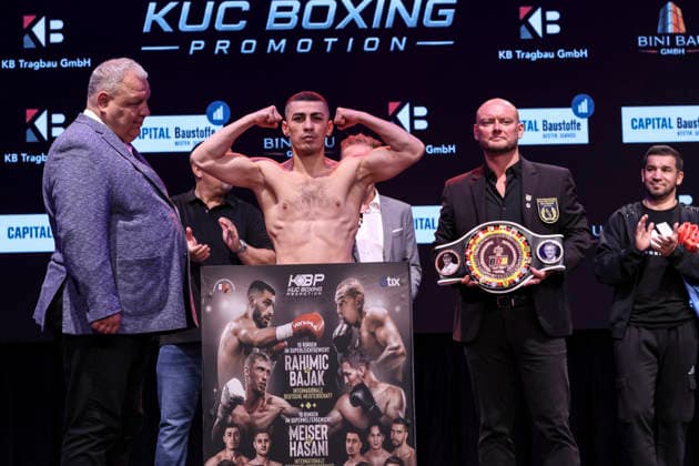 Boxing KUC Box Promotion, Waage, Falkensee, 05 06 2026 Internal German Championship Hamsat Shadalov GER Kanan Huseynaliyev GER
