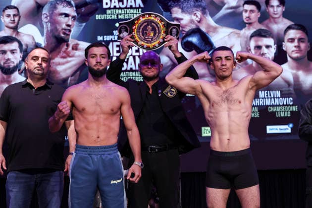 Boxing KUC Box Promotion, Waage, Falkensee, 05 06 2026 Internal German Championship Hamsat Shadalov GER Kanan Huseynaliyev GER