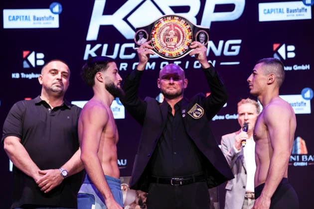Boxing KUC Box Promotion, Waage, Falkensee, 05 06 2026 Internal German Championship Hamsat Shadalov GER Kanan Huseynaliyev GER
