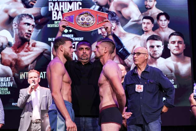Boxing KUC Box Promotion, Waage, Falkensee, 05 06 2026 IBF European Championship Paul Wall GER Damiano Fascinelli ITA
