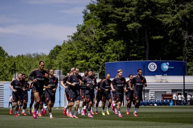 NEW YORK - The players during a training session of the Dutch national team, Nationalteam at the Etihad City Football Academy training complex on June 5, 2026, in Orangeburg, New York. The Dutch national team is preparing for the 2026 World Cup. ROBIN VAN LONKHUIJSEN ANP xVIxANPxSportx xxANPxIVx 560181033 originalFilename: 560181033.jpg