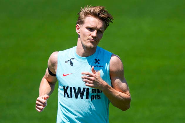 Fotball-VM 2026 Greensboro, USA 20260605. Martin odegaard under en trening med Norges herrelandslag i fotball pa The University of North Carolina Greensboro (UNCG). Foto: Fredrik Varfjell NTB Greensboro USA EDITORIAL USE ONLY. RESTRICTED USE FOR BETTING COMPANIES Ref:_SPOFZv7Jv21egE.jpg *** World Cup 2026 Greensboro, USA 20260605 Martin Odegaard during a training session with the Norwegian mens national football team at The University of North Carolina Greensboro UNCG Photo Fredrik Varfjell NTB Greensboro USA EDITORIAL USE ONLY RESTRICTED USE FOR BETTING COMPANIES  Copyright: xFredrikxVarfjellx xNTBx