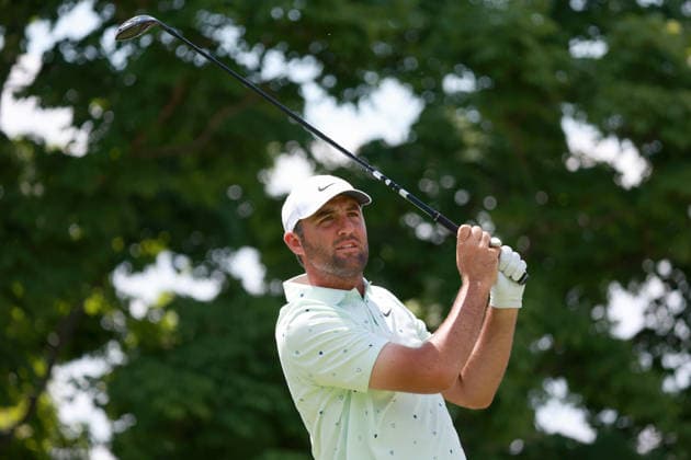 Memorial Tournament presented by Workday DUBLIN, OH - JUNE 05: Scottie Scheffler of Dallas, Texas hits from the 5th tee during the second round of the Memorial Tournament presented by Workday at Muirfield Village Golf Club on June 5, 2026 in Dublin, Ohio. Dublin Ohio United States  Copyright: xAmyxLemusx originalFilename:lemus-memorial260605_npJKw.jpg