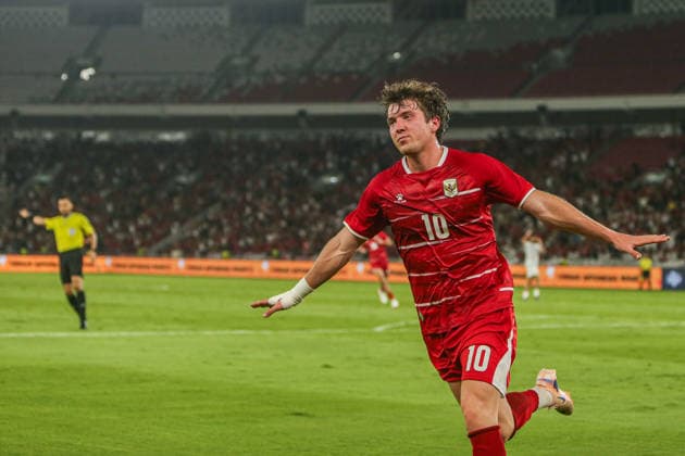 June 5, 2026, Jakarta, Java, Indonesia: Ole Romeny of Indonesia celebrates after scoring a goal during the FIFA MenÃ¢â‚¬â ¢s Match Day between Indonesia and Oman at Gelora Bung Karno Stadium, Jakarta, Indonesia. Indonesia defeated Oman 3Ã¢â‚¬0 in the International Friendly, Länderspiel, Nationalmannschaft encounter. Jakarta Indonesia - ZUMAp283 20260605_zip_p283_012 Copyright: xClaudioxPramanax