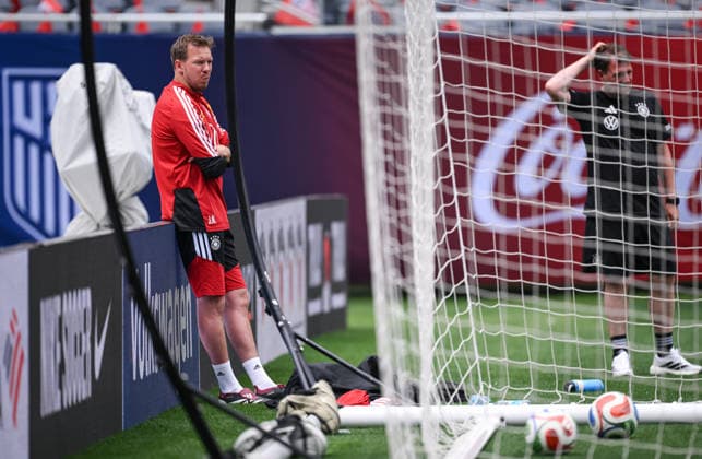 Soccer World Cup 2026 preparation Germany in Chicago 05 06 2026 Final training of the German national team at Solider Field Stadium before the test match against the USA National coach Julian Nagelsmann watched the training session