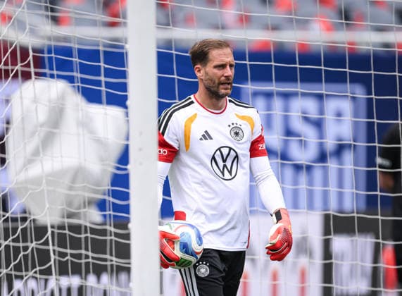 Soccer World Cup 2026 preparation Germany in Chicago 05 06 2026 Final training of the German national team at Solider Field Stadium before the test match against the USA Goalkeeper Oliver Baumann