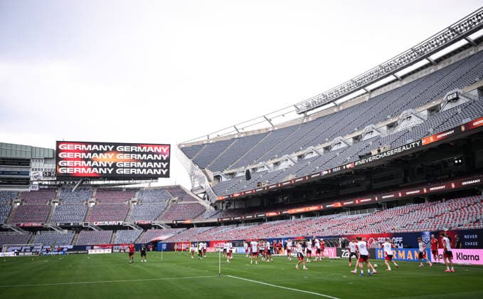 Soccer World Cup 2026 preparation Germany in Chicago 05 06 2026 Final training of the German national team at Solider Field Stadium before the test match against the USA Stadium overview during training