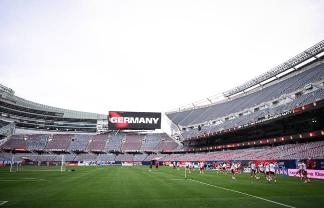 Soccer World Cup 2026 preparation Germany in Chicago 05 06 2026 Final training of the German national team at Solider Field Stadium before the test match against the USA Stadium overview during training