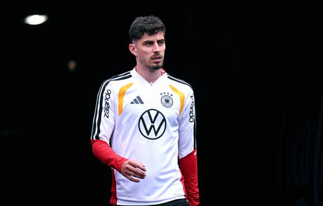 Football, international match, men, World Cup 2026, training of the German national team at Soldier Field, Chicago Kai Havertz GER