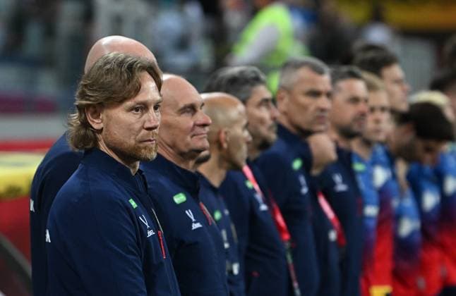 Russia Soccer Friendly Russia - Burkina Faso 9183247 05.06.2026 Russia s head coach Valery Karpin and coaching staff line up before the friendly soccer match between Russia and Burkina Faso at Volgograd Arena stadium, in Volgograd, Russia. Maksim Blinov Sputnik Volgograd Russia  Copyright: xMaksimxBlinovx