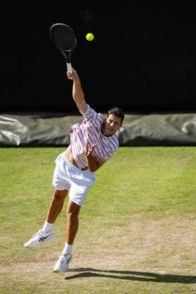 RECORD DATE NOT STATED 5th June 2026; The Edgbaston Priory Club, Birmingham, Midlands, England; 2026 Lexus Birmingham Open Tennis, Day Seven; Joshua Paris (GBR) in action with his partner Ben Jones (GBR) in their semi final match against Vasil Kirkov (USA) and John Peers (AUS) GodfreyxPitt