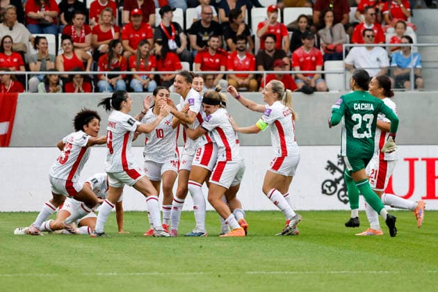 Goal celebration Malta at 1 1 by Kailey Willis Malta, 09 , Switzerland, Football, World Cup Qualification Europe Women, Matchday 5, 2026, Switzerland vs Malta, 05 06 2026, Lugano AIL Arena Switzerland Copyright: xGrantxHubbsx
