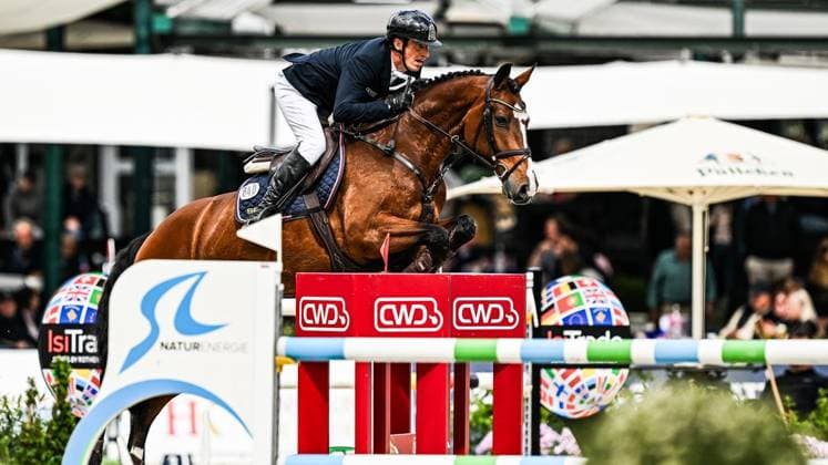Balve Optimum on Friday, June 5, 2026 FOR EDITORIAL PURPOSES ONLY EDITORIAL USE ONLY p Hendrik Dowe on Unglaublich 3 at the Preis der Merkur Spielbanken CSI2 International show jumping competition on Friday, June 5, 2026 at the Balve Optimum in Balve Copyright SvenjaxHanusch Copyright: SvenjaxHanusch doc865qxxh3ikoaoet37s3 ,EDITORIAL USE ONLY Copyright: SvenjaxHanusch