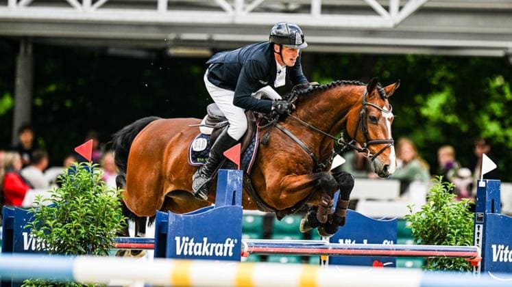 Balve Optimum on Friday, June 5, 2026 FOR EDITORIAL PURPOSES ONLY EDITORIAL USE ONLY p Hendrik Dowe on Unglaublich 3 at the Preis der Merkur Spielbanken CSI2 International show jumping competition on Friday, June 5, 2026 at the Balve Optimum in Balve Copyright SvenjaxHanusch Copyright: SvenjaxHanusch doc865qxxzhj7tpbgv5waf ,EDITORIAL USE ONLY Copyright: SvenjaxHanusch