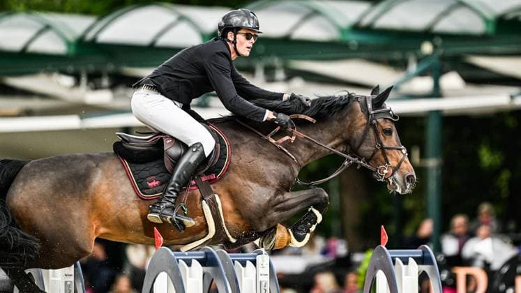 Balve Optimum on Friday, June 5, 2026 FOR EDITORIAL PURPOSES ONLY EDITORIAL USE ONLY p Harm Lahde on Hollywood de Hus at the Preis der Merkur Spielbanken CSI2 International show jumping competition on Friday, June 5, 2026 at the Balve Optimum in Balve Hollywood Copyright SvenjaxHanusch Copyright: SvenjaxHanusch doc865qy4no588t71x1wc2 ,EDITORIAL USE ONLY Copyright: SvenjaxHanusch