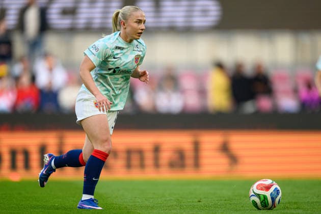 260605 Thea Bjelde of Norway ahead of the FIFA Women s World Cup Qualifier football match between Germany and Norway on June 5, 2026 in Cologne Photo Marius Simensen BILDBYRAN COP 238 MM0069 bbeng fotball soccer football fotboll fifa world cup qualifiers vm kvalifisering kvinner vm kvalik landskamp dam norge norway germany tyskland  Copyright: MARIUSxSIMENSEN BB260605BB770
