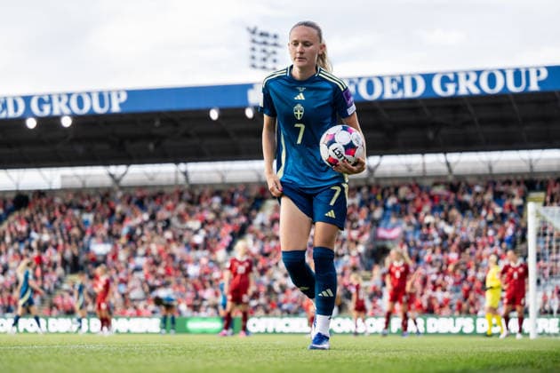 260605 Matilda Vinberg of Sweden during the FIFA Women™s World Cup Qualifier football match between Denmark and Sweden on June 5, 2026 in Odense Photo Ludvig Thunman BILDBYRAN code LT LT0798 fotboll football soccer fotball vm kval kval fifa womens world cup qualifier qualifier danmark sverige sweden denmark dam bbeng  Copyright: LUDVIGxTHUNMAN BB260605LT086