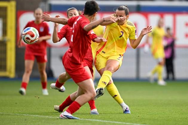 Belgium v Luxembourg - Women s European Qualifiers LEUVEN, BELGIUM - JUNE 05 : Eurlings Hannah forward of Belgium scoring the opening goal during the Women s European Qualifiers - League phase - Group B4 match between Belgium and Luxembourg at the Den Dreef Stadium on June 05, 2026 in Leuven, Belgium, 05 06 2026 Leuven Belgium  Copyright: xNicoxVereeckenx