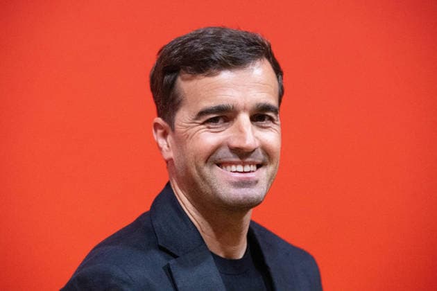 Carles MARTINEZ, Martinez Novell, head coach, portrait, portrait, single picture, cropped single motif, presentation of Carles Martinez Novell as new coach of Bayer Leverkusen 05 06 2025 in the Bayarena Leverkusen, Â