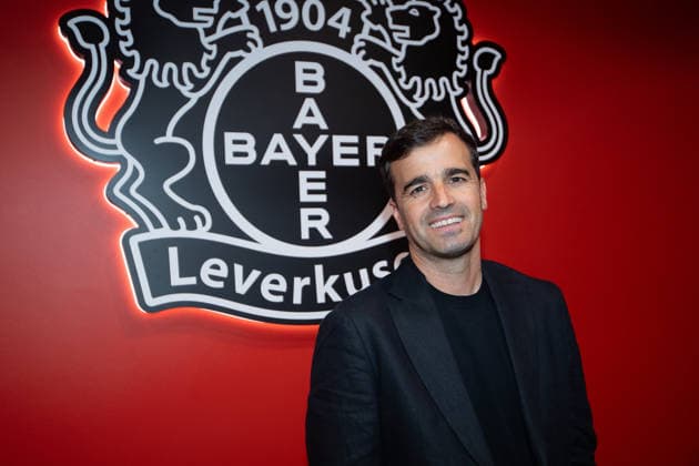 Carles MARTINEZ, Martinez Novell, head coach, portrait, portrait, single picture, cropped single motif, presentation of Carles Martinez Novell as new coach of Bayer Leverkusen 05 06 2025 in the Bayarena Leverkusen, Â