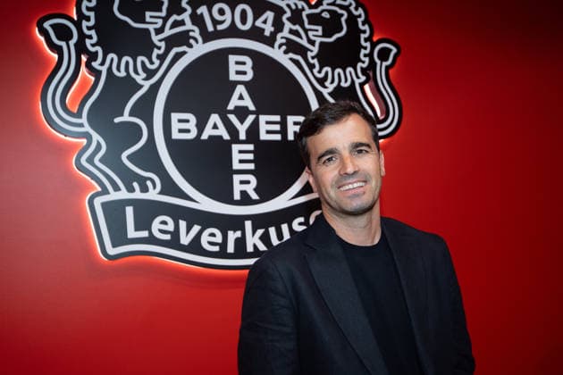 Carles MARTINEZ, Martinez Novell, head coach, portrait, portrait, single picture, cropped single motif, presentation of Carles Martinez Novell as new coach of Bayer Leverkusen 05 06 2025 in the Bayarena Leverkusen, Â