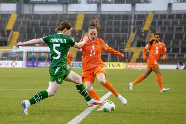 CORK, 05-06-2026 , Pairc Ui Chaoimh , season 2025 2026 , UEFA worldcup qualification football , match between Ireland and The Netherlands (women) , picture shows Netherlands player Janou Levels Ireland - Netherlands (women)  x204173025x Copyright: