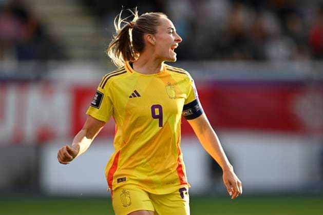 Belgium v Luxembourg - Women s European Qualifiers LEUVEN, BELGIUM - JUNE 05 : Wullaert Tessa forward of Belgium celebrates after scoring during the Women s European Qualifiers - League phase - Group B4 match between Belgium and Luxembourg at the Den Dreef Stadium on June 05, 2026 in Leuven, Belgium, 05 06 2026 Leuven Belgium  Copyright: xNicoxVereeckenx
