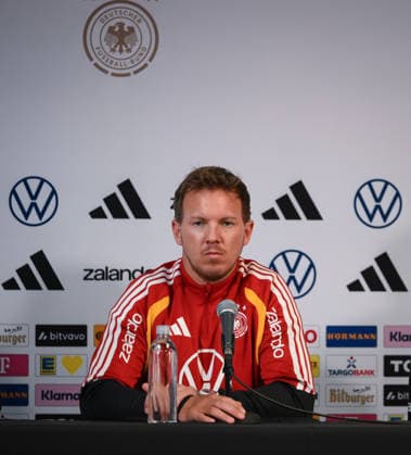 Soccer World Cup 2026 preparation Germany in Chicago 05 06 2026 Press conference of the German national team at Solider Field Stadium before the test match against the USA National coach Julian Nagelsmann