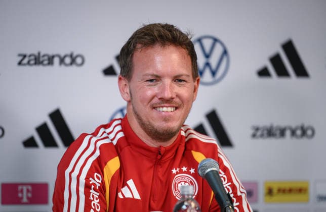 Soccer World Cup 2026 preparation Germany in Chicago 05 06 2026 Press conference of the German national team at Solider Field Stadium before the test match against the USA National coach Julian Nagelsmann