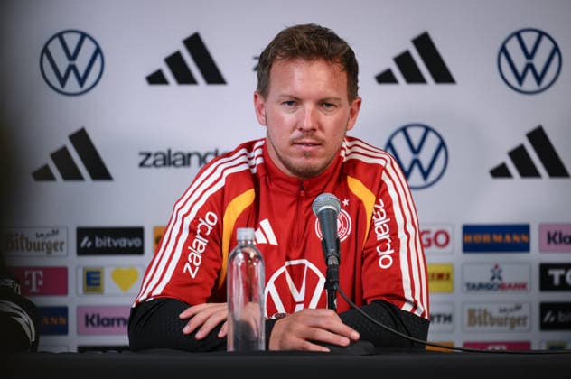 Soccer World Cup 2026 preparation Germany in Chicago 05 06 2026 Press conference of the German national team at Solider Field Stadium before the test match against the USA National coach Julian Nagelsmann