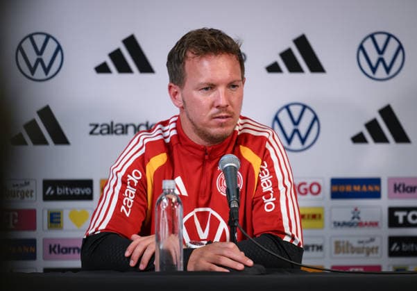 Soccer World Cup 2026 preparation Germany in Chicago 05 06 2026 Press conference of the German national team at Solider Field Stadium before the test match against the USA National coach Julian Nagelsmann