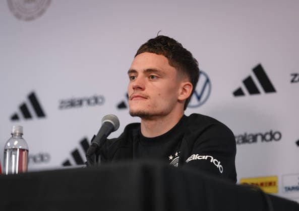 Soccer World Cup 2026 preparation Germany in Chicago 05 06 2026 Press conference of the German national team at Solider Field Stadium before the test match against the USA Florian Wirtz