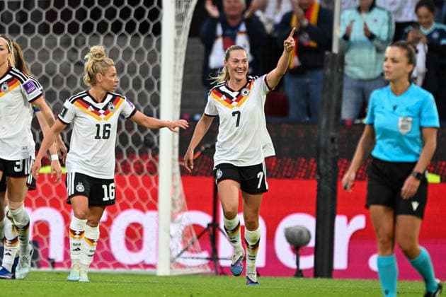Marie Müller Germany 7 scores the goal for 1 0 05 06 2025 ¢ Soccer ¢ Womens World Cup Qualification 2027, Germany vs Norway, Rheinenergiestadion, Cologne Koeln, NRW Germany Copyright: xpepphotox xHorstxMauelshagenx pep00321, pep_20260605_hm_365132