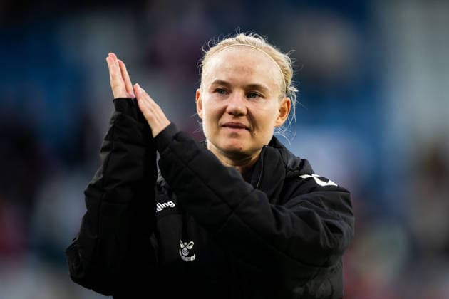 260605 Pernille Harder of Denmark after the FIFA Women™s World Cup Qualifier football match between Denmark and Sweden on June 5, 2026 in Odense Photo Ludvig Thunman BILDBYRAN code LT LT0798 fotboll football soccer fotball vm kval kval fifa womens world cup qualifier qualifier danmark sverige sweden denmark dam bbeng jubel  Copyright: LUDVIGxTHUNMAN BB260605LT140