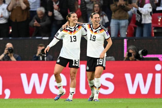 Carlotta Wamser Germany 13 cheers after scoring 2 0 05 06 2025 ¢ Soccer ¢ Womens World Cup Qualification 2027, Germany vs Norway, Rheinenergiestadion, Cologne Koeln, Copyright: xpepphotox xHorstxMauelshagenx pep00321, pep_20260605_hm_5442