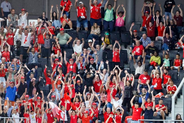 Fan block of Switzerland , Switzerland, Football, World Cup Qualification Europe Women, Matchday 5, 2026, Switzerland vs Malta, 05 06 2026, Lugano AIL Arena Switzerland Copyright: xGrantxHubbsx