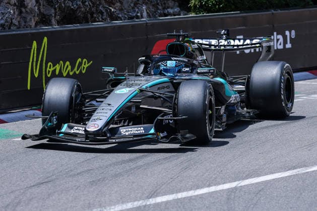 F1 Grand Prix of Monaco 2026 Circuit de Monaco Free Practice 1 Monaco 05 06 2026 George Russel of United Kingdom and Mercedes AMG Petronas Formula One Team W17 63 seen during F1 Grand Prix of Monaco 2026 Free Practice 1 at Circuit de Monaco in Monte Carlo, Monaco Copyright: xBEAUTIFULxSPORTS Carabellix