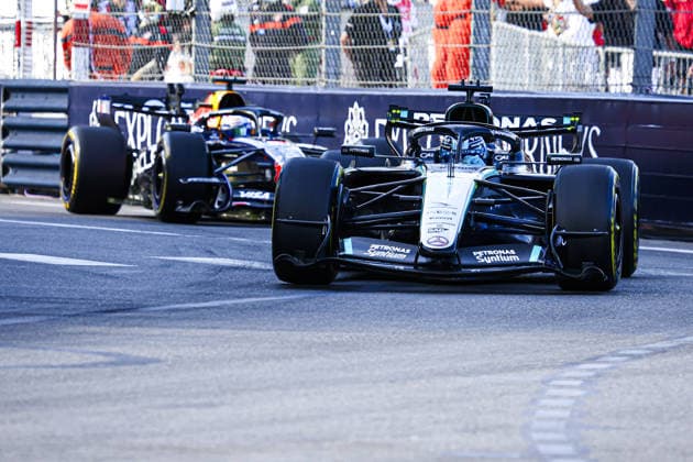 IPA85364914 - (63) George Russell (GBR) - Mercedes-AMG PETRONAS F1 Team - Mercedes W17 - Mercedes E Performance during the Practice 2 of Formula 1 Grand Prix de Monaco 2026 at Circuit de Monaco in Monte Carlo, Monaco. Round 8 of the 2026 FIA Formula One World Championship, WM, Weltmeisterschaft held June 5-7, 2026. The iconic Circuit de Monaco, the jewel of the Formula 1 calendar, winds through the narrow streets of Monte Carlo in the Principality of Monaco.  Copyright: xAlessioxDexMarco IPAxSportx xx 85364914