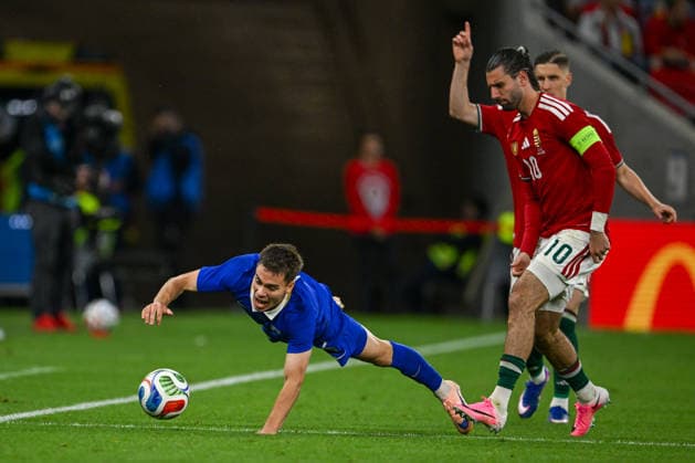 IPA85366071 - Foul of Dominik Szoboszlai (Hungary) on Leo Walta (Finland) during the UEFA friendly match between Hungary vs Finland, 5th June 2026 at the Puskas Arena, Budapest, Hungary  Copyright: xVincenzoxOrlando IPAxSportx xx 85366071