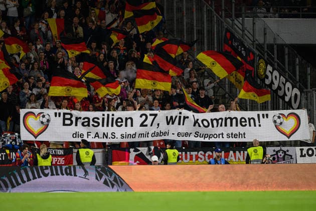 260605 Fans of Germany during the FIFA Women s World Cup Qualifier football match between Germany and Norway on June 5, 2026 in Cologne Photo Marius Simensen BILDBYRAN COP 238 MM0069 bbeng fotball soccer football fotboll fifa world cup qualifiers vm kvalifisering kvinner vm kvalik landskamp dam norge norway germany tyskland publik  Copyright: MARIUSxSIMENSEN BB260605ZM017