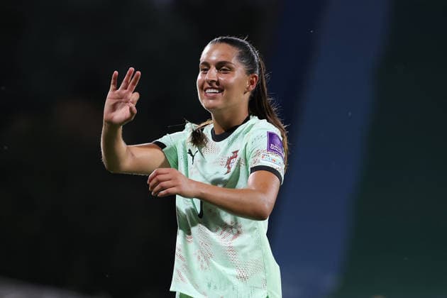 during the FIFA Women s World Cup Brazil 2027 Qualifiers League B, Group B3 Matchday 5 match between Portugal and Latvia at Estadio Antonio Coimbra da Mota on June 5, 2026, in Estoril, Portugal Copyright: JoaquimxFerreira