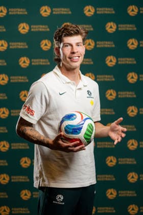 SOCCER AUSTRALIA TRAINING, Soccerros player Jordan Bos at the Claremont Resort in Berkeley, California, United States, Thursday, June 4, 2026. ( NO ARCHIVING Alameda California United States  Copyright: xJasonxHenryx 20260606132357642408