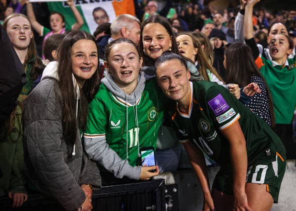 2027 FIFA Women s World Cup Qualifier, SuperValu Pairc Ui Chaoimh, Cork 5 6 2026 Republic of Ireland WNT vs The Netherlands Ireland s Jessica Ziu celebrates after the game Jessica Ziu celebrates after the game 5 6 2026  Copyright: x INPHO BenxBradyx BB1_0149