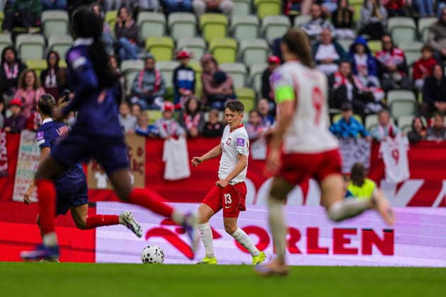05.06.2026 GDANSK, POLSAT PLUS ARENA PILKA NOZNA KOBIET ( WOMEN S FOOTBALL ) ELIMINACJE MISTRZOSTWA SWIATA KOBIET BRAZYLIA FIFA World Cup, WM, Weltmeisterschaft, Fussball 2027 ( FIFA WOMEN S WORLD CUP QUALIFICATION 2027 ) MECZ POLSKA - FRANCJA ( GAME POLAND - FRANCE ) NZ KLAUDIA MACIAZKA FOTO LUKASZ GROCHALA CYFRASPORT NEWSPIX.PL --- newspix.pl 