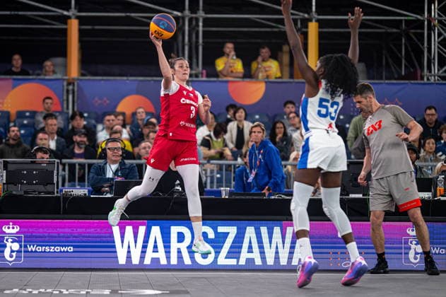 Warszawa 05.06.2026. 3x3 Basketball World Cup Day 5 in Warsaw, Poland. France - Czechia --- Mistrzostwa Swiata w koszykowce 3x3 Dzien 5 w Warszawie. Mecz Francja - Czechy Persons Shown : Katerina Galickova Marie Mane Fot. Kai Taller Arena Akcji NEWSPIX.PL --- newspix.pl 